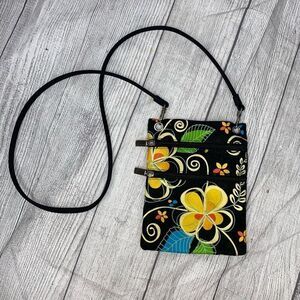 KC Hawaii Crossbody pouch purse w/2 zipper compartments and detachable strap
